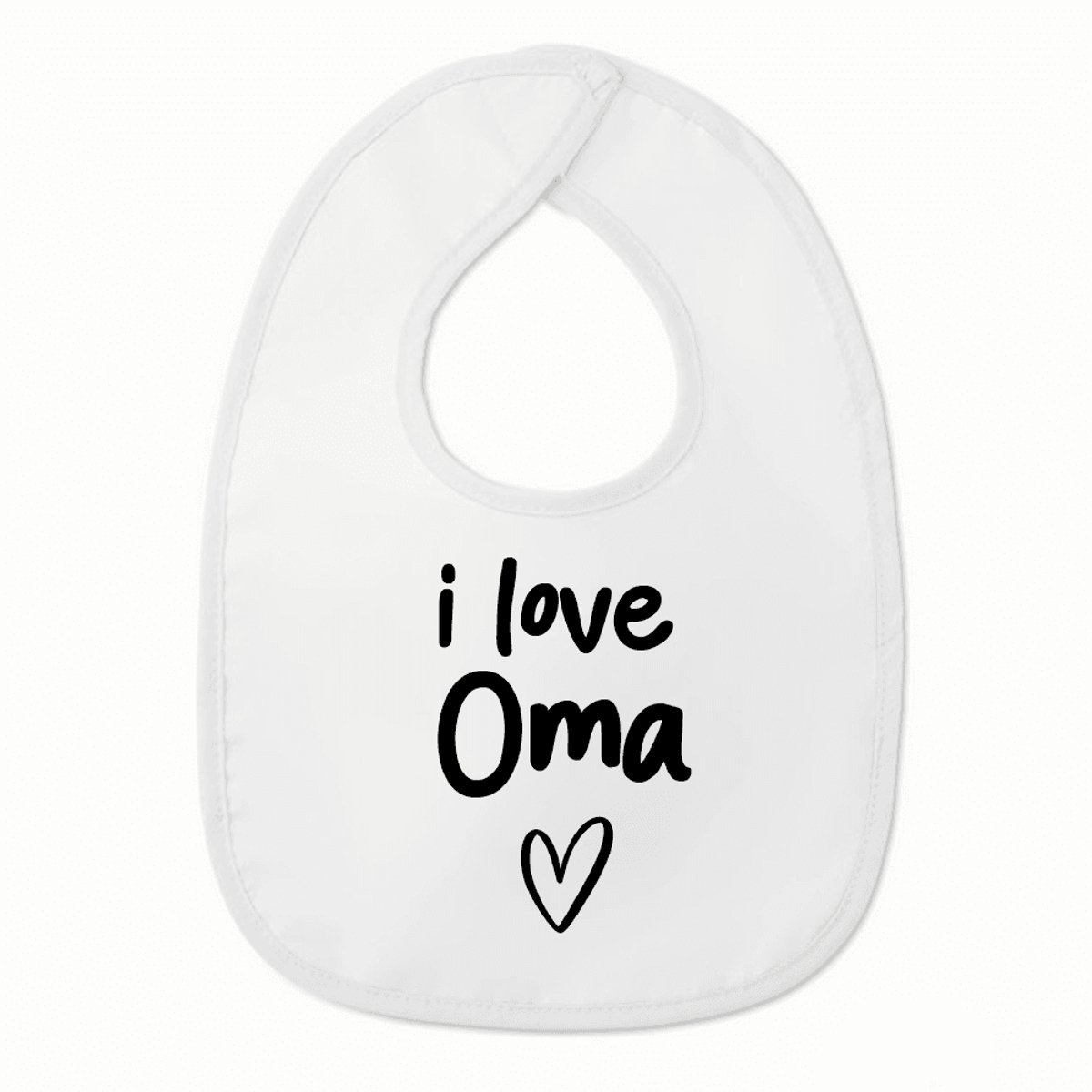 Goedkoopste Slabbetje met tekst - I love oma met hartje - Wit/zwart | 100 katoen - Incl. hoogwaardige Klittenband sluiting - Kraamcadeau - Babyshower - Slabber | Incl. 2 jaar garantie