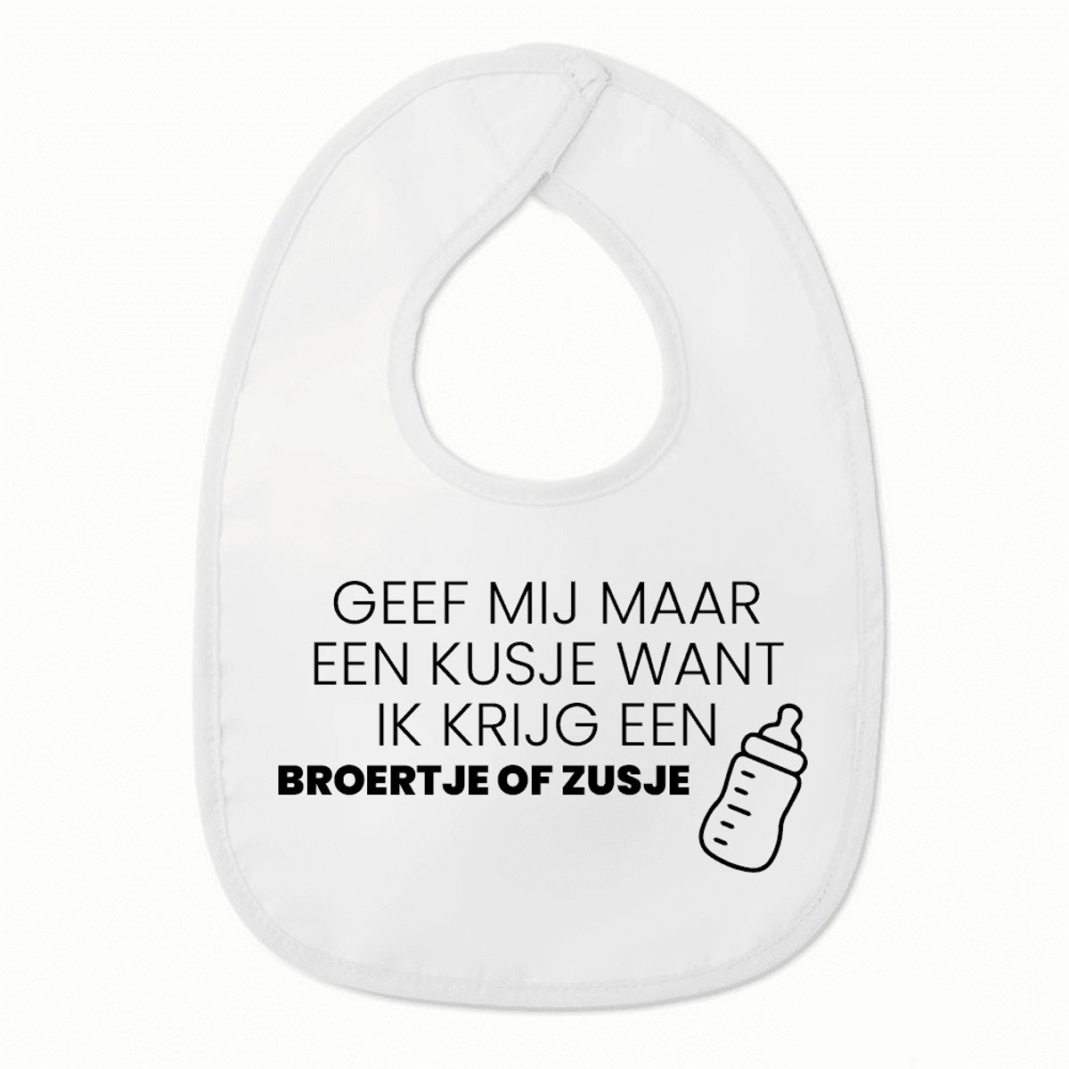 Goedkoopste Slabbetje met tekst - Kusje, broertje of zusje - Zwangerschaps aankondiging - Wit/zwart | 100 katoen - Incl. hoogwaardige Klittenband sluiting - Kraamcadeau - Babyshower - Slabber | Incl. 2 jaar garantie