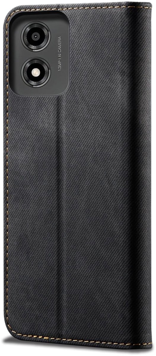 Mobigear Telefoonhoesje geschikt voor Motorola Moto E14 Hoesje | Mobigear Ranch Bookcase Portemonnee | Pasjeshouder voor 3 Pasjes | Telefoonhoesje voor Pinpas / OV Kaart / Rijbewijs - Zwart