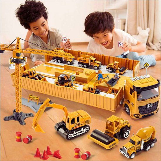 Bouwspeelgoed Voor Kinderen - Speelgoedauto Met Geluiden En Lichteffecten - Graafmachine En Speelgoedkraan - Educatief En Interactief - Verjaardagscadeau Voor Jongens En Meisjes
