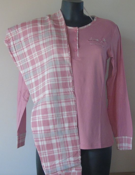 Luxe Dames Zomerpyjama – Have a Nice Day - Verkrijgbaar XS tot XXL - In Grijs -Blauw - Roze