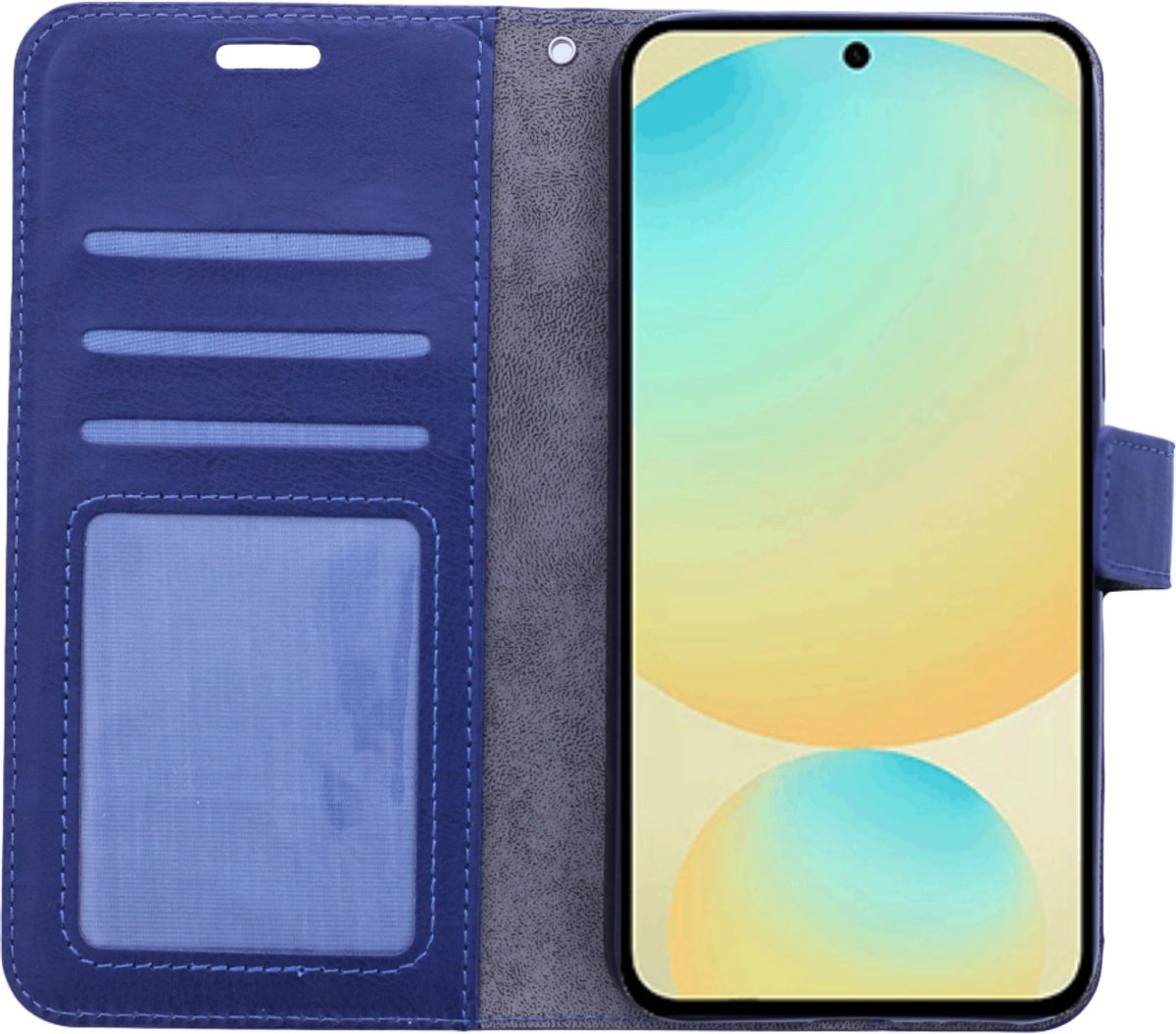 Portemonnee Book Case Hoesje Geschikt voor: Samsung Galaxy S24 FE - Donker blauw