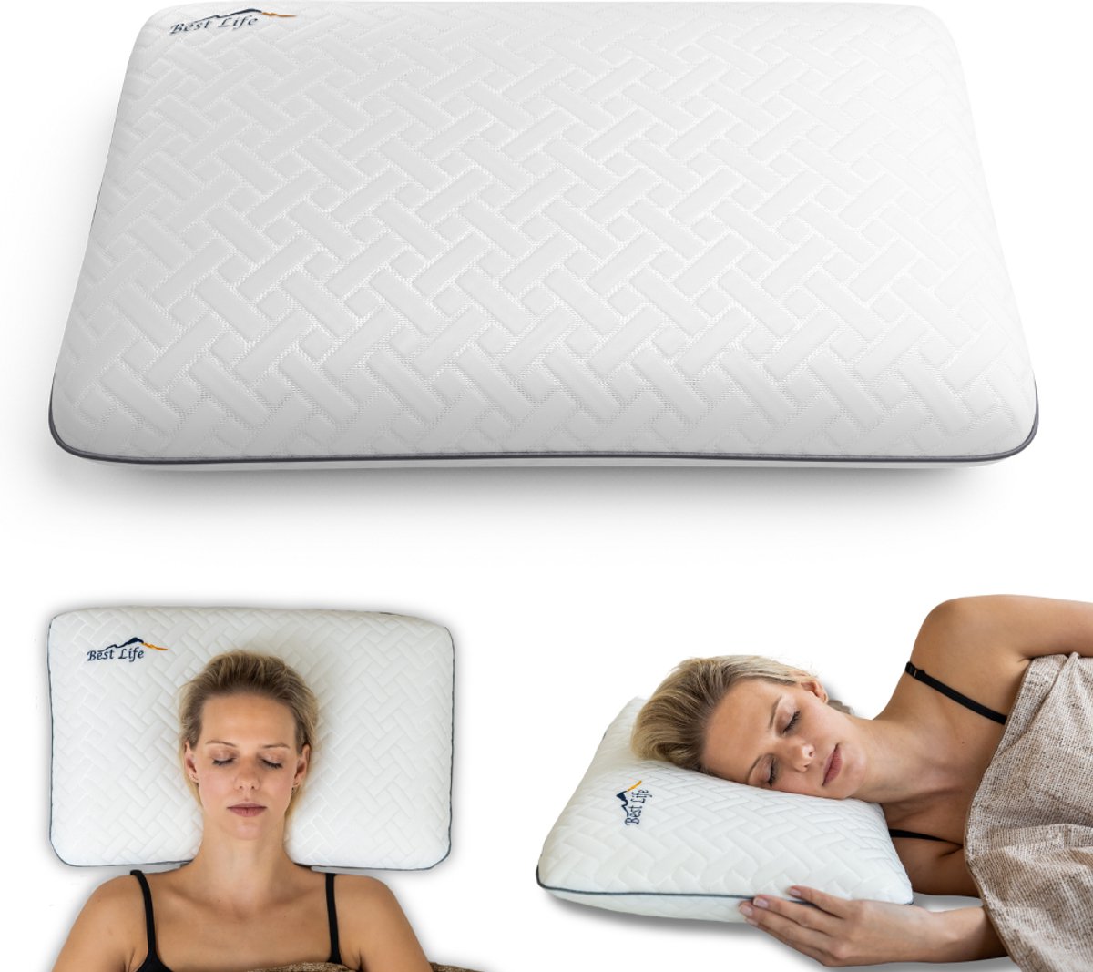 Best Life Ergonomisch Kussen - Hoofdkussen Nekklachten - Traagschuim Slaapkussen - Pillow