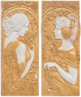 UNE PAIRE DE PLAQUES MURALES MGO ART NOUVEAU