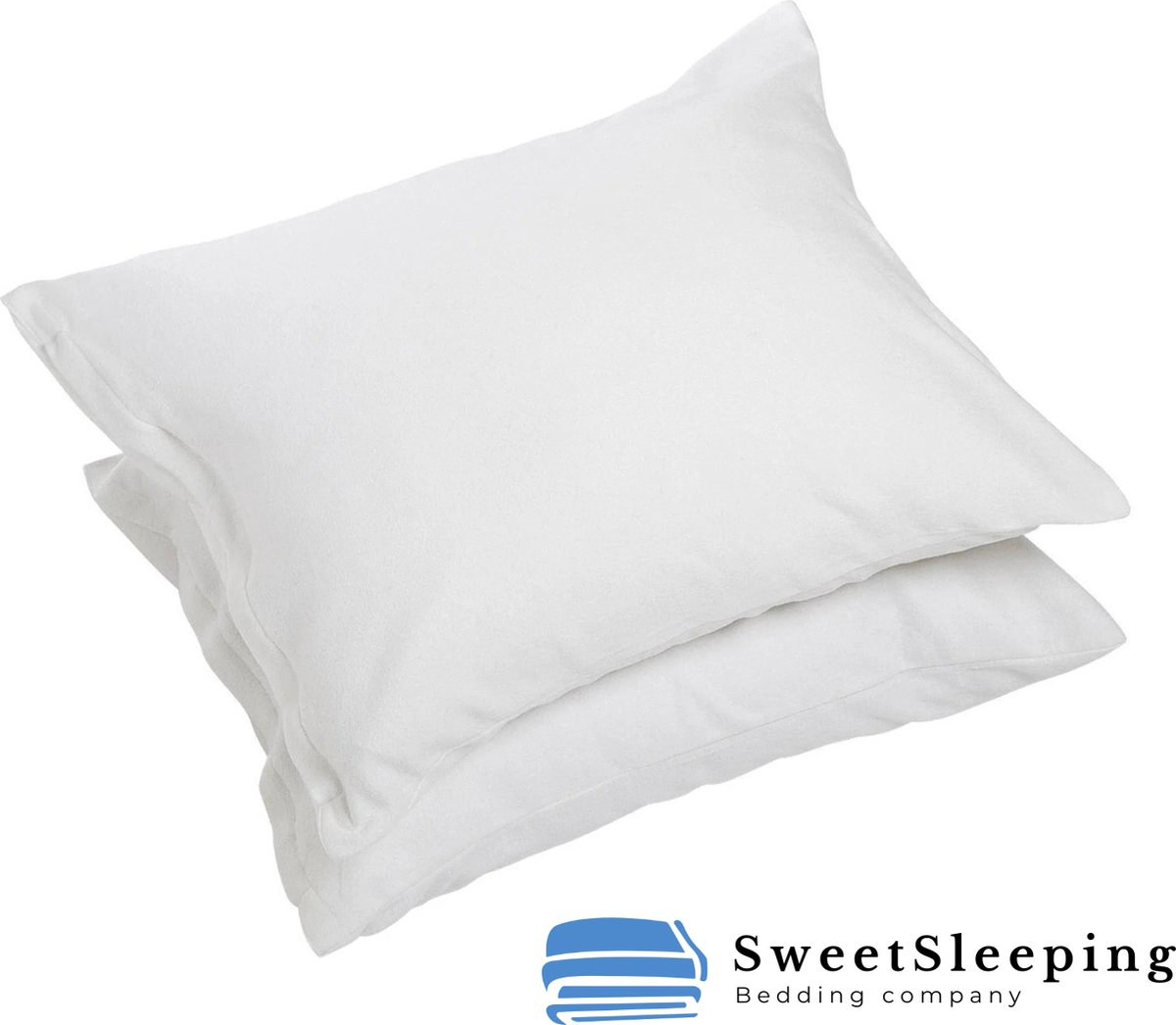 SweetSleeping Molton Kussensloop - Set van 2 - Kussenbeschermers 60 x 70cm - Badstof - 100% Katoen - Waterdicht - Anti allergie - Ademend - Wasbaar - Met ritssluiting