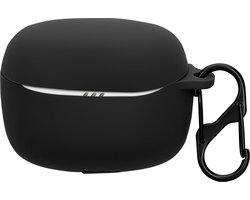 kwmobile cover voor oordopjes case - geschikt voor JBL Tune Beam 2 - Trendy beschermhoes draadloze oordopjes in zwart