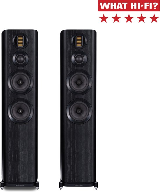 Wharfedale EVO 4.4 - Vloerstaande luidspreker - Diepe bassen - AMT tweeter – Zwart (per paar - 2 stuks)