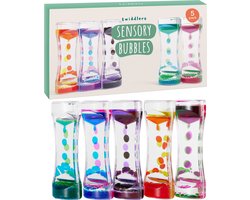 The Twiddlers 5 stuks - Vloeibare Zandloper -  Liquid Motion Timer - Zintuiglijk speelgoed voor kinderen en volwassenen | Effectief kalmerend speelgoed om de stress te verminderen | Ideaal cadeau voor kinderen (jongens en meisjes)