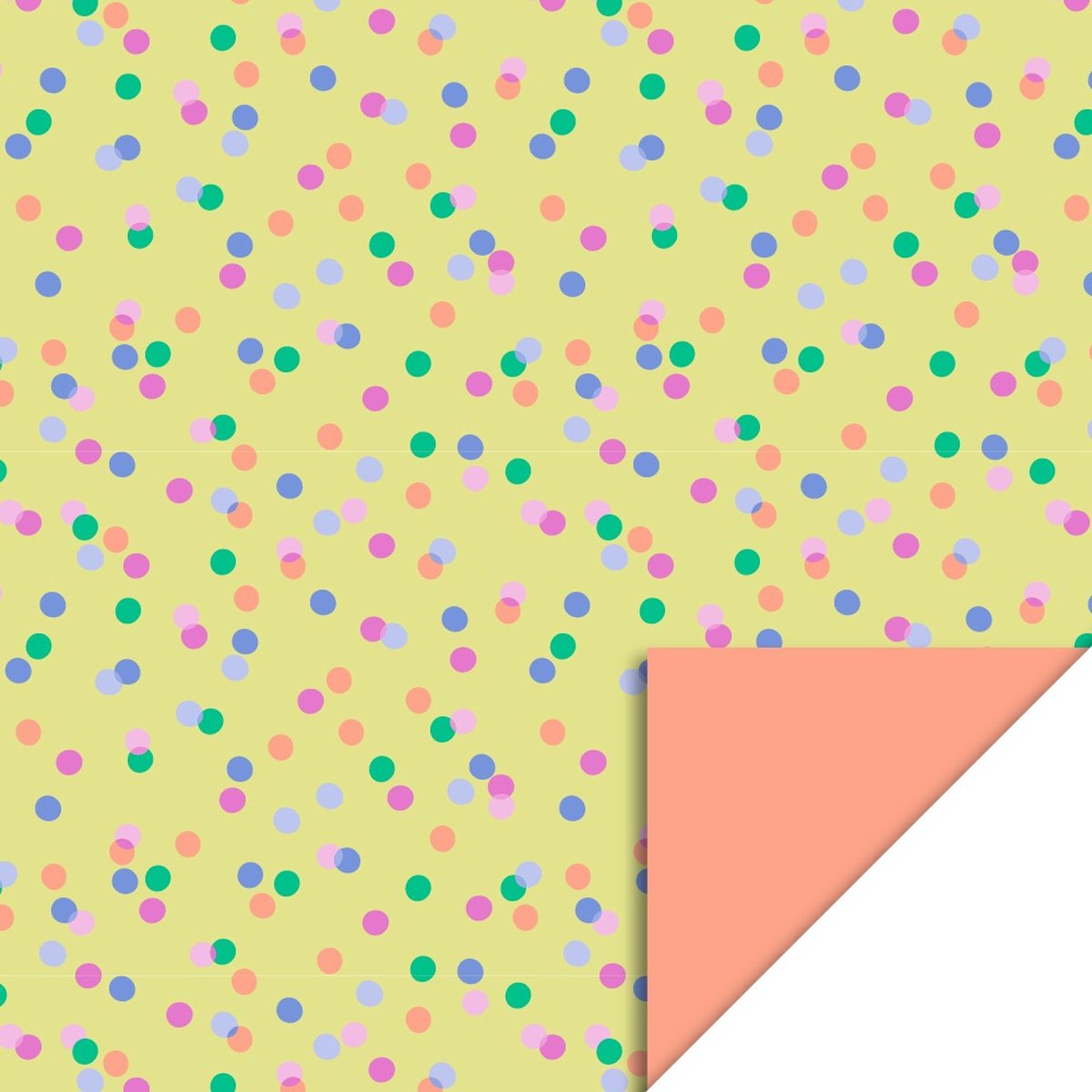 HOP - Cadeaupapier 70 cm - Party Confetti Yellow - Salmon