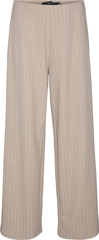 Vero Moda Broek Vmberlin My Mw Wide Print Pant Noos 10322357 Silver Mink/oatmeal Pinstr Dames Maat - W34 X L30