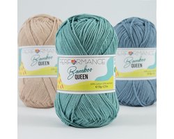 5 bollen Bamboo queen - groen blauw (2157) - 50 grams bamboe met katoen garen - super zacht haakgaren