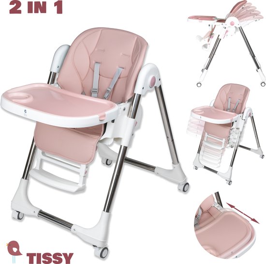 Tissy® Kinderstoel 2-in-1 - Babystoel - Kinder Eetstoel - Inklapbare eetstoel - Eetstoel Baby & Peuterstoel - Meegroeistoel met Tafel - Inklapbare eetstoel met speeltafel - kinderzetel - Peuterstoeltje - 6m+ tot 5 jaar