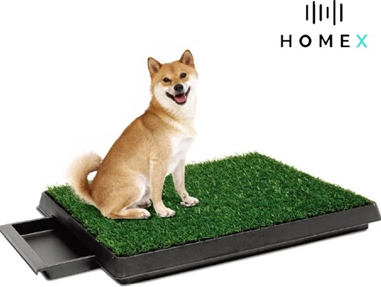 Home X - Hondentoilet Kunstgras - Met Opvangbak - 64cmx52cm - Puppy Pads - Zindelijkheidstraining Hond - Training Pads - Indoor / Outdoor Honden Toilet