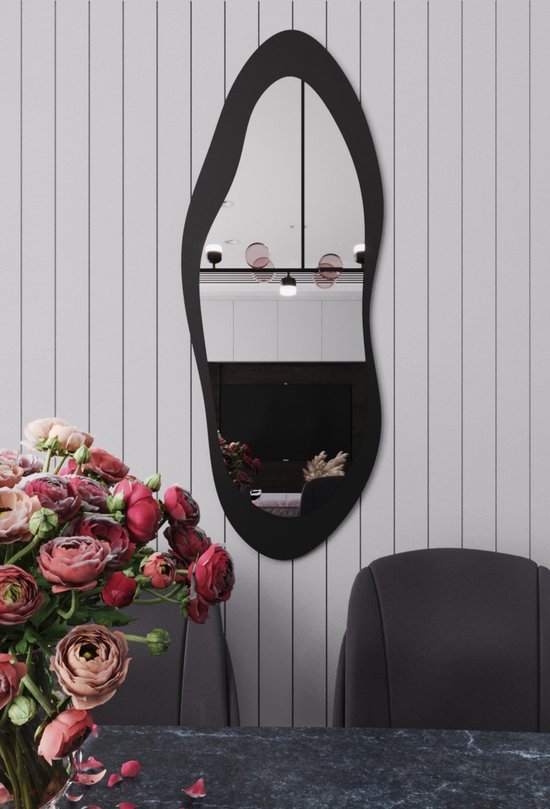 Mano Collection - Pandora - Zwart 130x50 cm Spiegel over de hele lengte ...