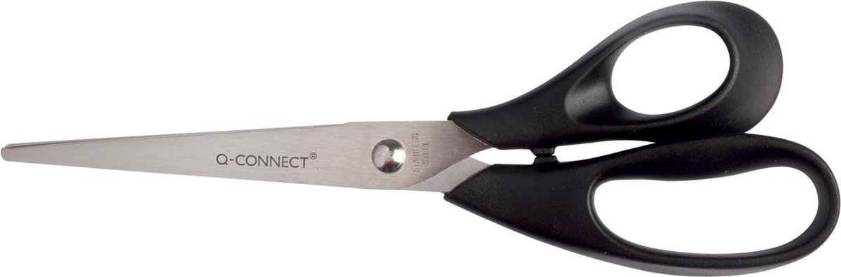 Q-CONNECT schaar, 21 cm, asymmetrische ogen, op blister 15 stuks