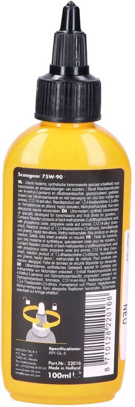 Huile de transmission pont arrière Putoline pour scooter 75W90 flacon 100ml Neuf