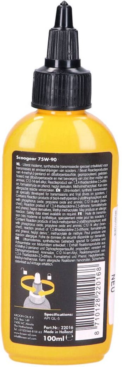 Kroon-Oil Scoogear 75W-90 - 22016 - 100 ml flacon / bus van kroon-oil — afbeelding 3