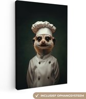 Tableau sur toile 80x120 cm - Décoration murale exclusive - Animal - Kok - Suricate - Décoration murale salon - Décoration chambre - Accessoires de décoration - Peintures sur toile