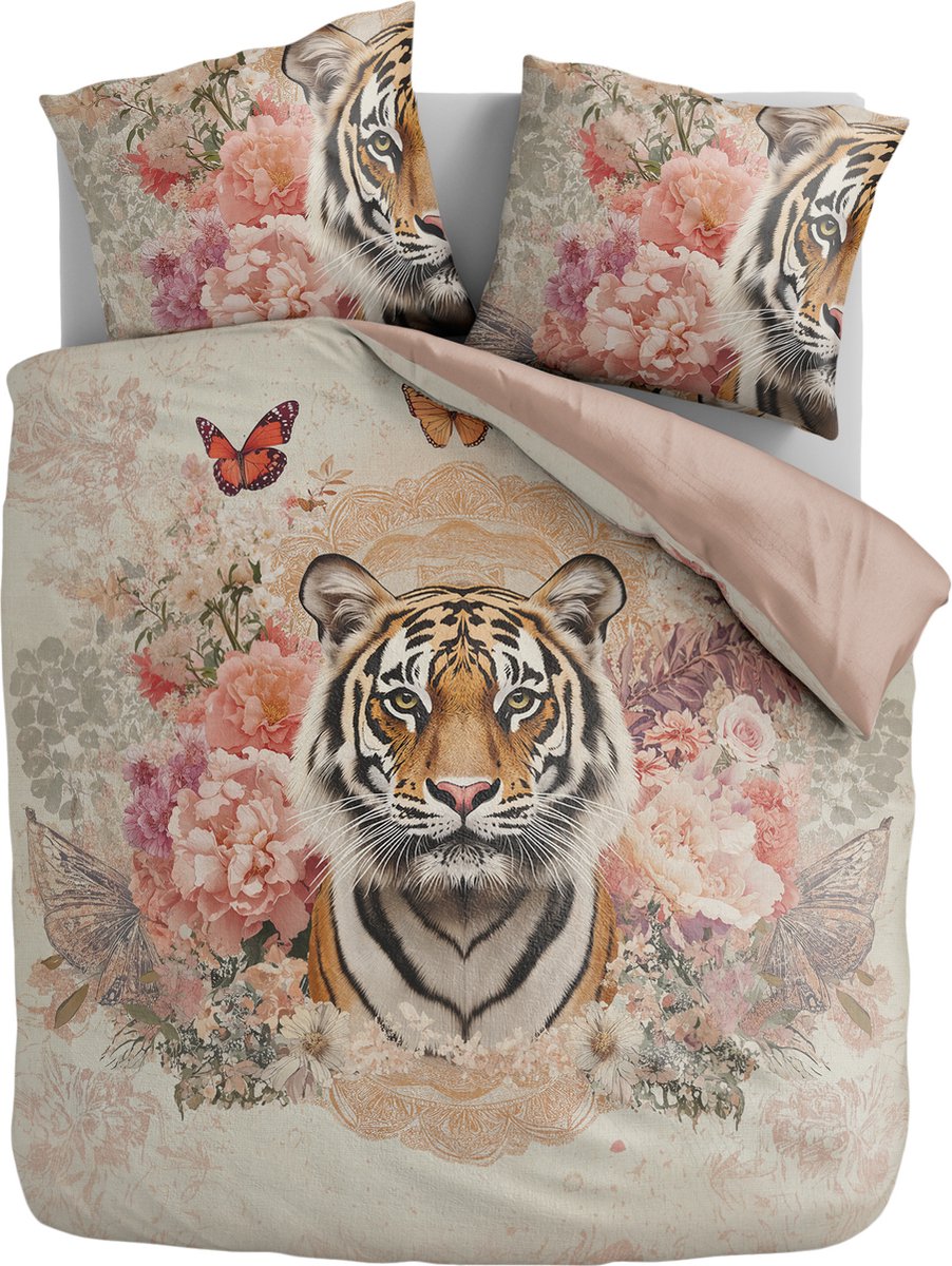 Zydante Dekbedovertrek Set 200x200/220cm – Dekbedhoes met Print – met 2 Kussenslopen - Tigress