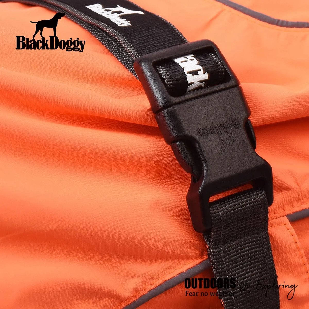 Cavlicious® Blackdoggy honden regenjas - lichtgewicht - topkwaliteit - fluo oranje - S