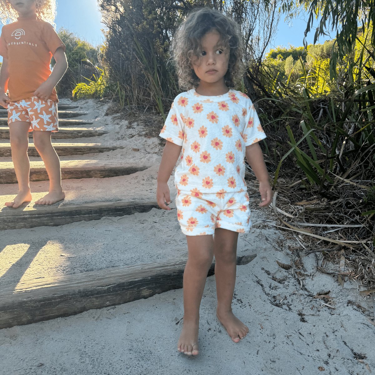 Swim Essentials | Meerkleurig Bloemen Meisjes Set Strand - Terry — afbeelding 3