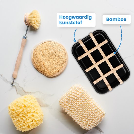 Porte-savon Hanamura - Biodégradable - Porte-savon pour salle de bain et Cuisine - Bamboe