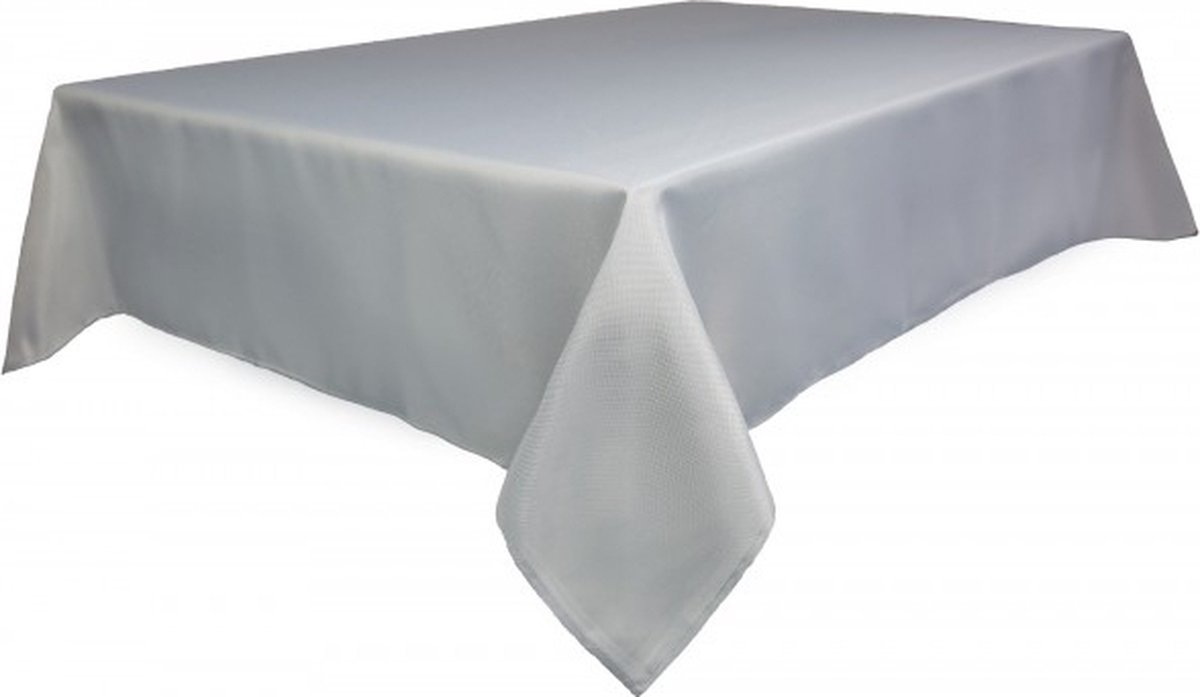 Damast Tafelkleed Vierkant Parelgrijs, 180x180cm, De Witte Lietaer