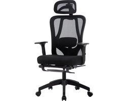 Ergonomische Bureaustoel - Bureaustoelen voor volwassenen - Office Chair Ergonomisch - Verstelbare zitdiepte - Basis van aluminiumlegering - Maximale belasting 150KG - zwart