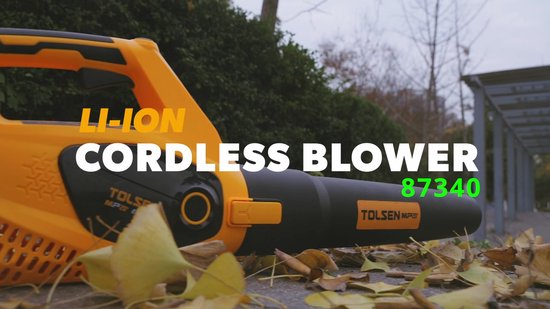 Souffleur à feuilles Tolsen sur batterie - 20V Li-ion - 800W - Vitesse de l'air 212 km/h - Incl. 2x batterie 4,0 Ah et 1x chargeur rapide