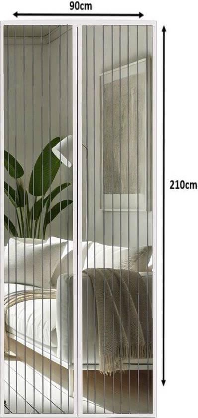 JEAS - Luxe Magnetisch Vliegengordijn - 210x90cm – Horgordijn - Deurgordijn - Deurhor - Wit