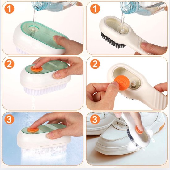 Schoenborstelset Huishoudelijke schoen wassen borstel, zachte borstelharen, wasborstel, witte schoenkraag reinigingsborstel, bord borstel set Schoenborstels (Size : Light green