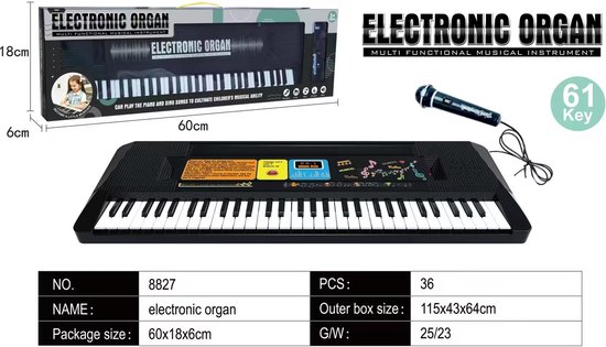 YAR KidzTune- Piano Keyboard - 61Keys Maat M - MP5 - Digitale Piano - Keyboard Piano - Elektrische Piano - Elektronisch Orgel - Keyboard Piano Muziekinstrument 61 Toetsen Kinderen