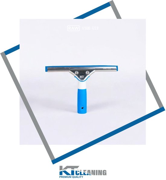 KT Cleaning - Essuie vitres - Extracteur de vitres 25cm - Lessive Fenêtres - Caoutchoucs remplaçables