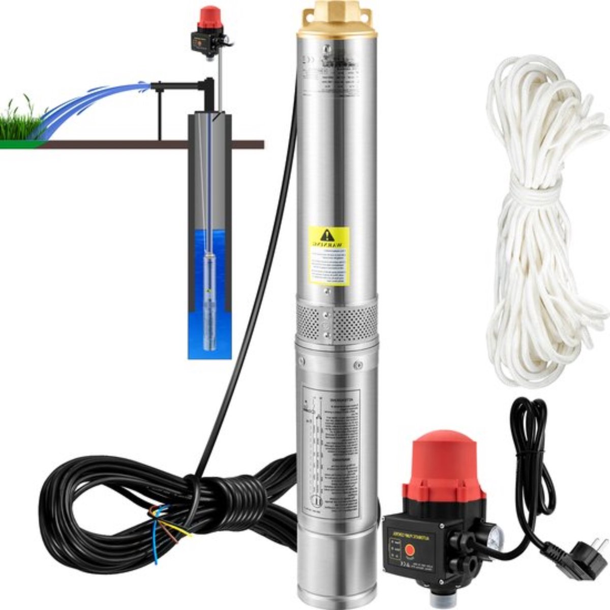 Dompelpomp - Rioolwaterpomp - Krachtige Waterpomp - 550W - 50L/min - 89m - Voor Zwembadtoepassingen