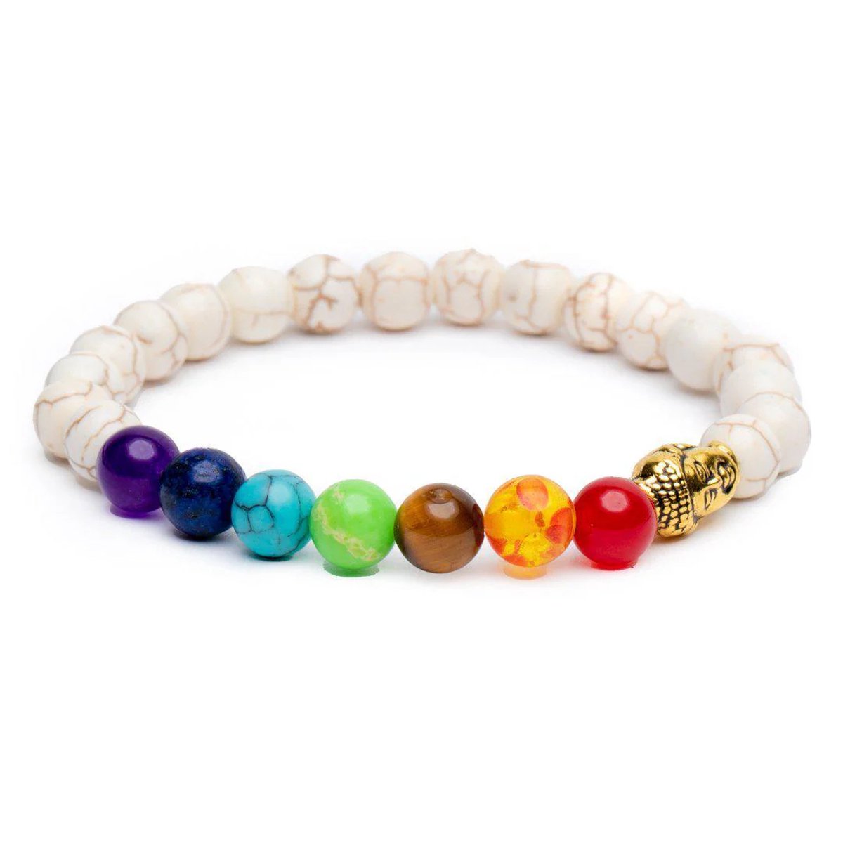 7 Chakra Armband - Howliet Boeddha - Kalmering