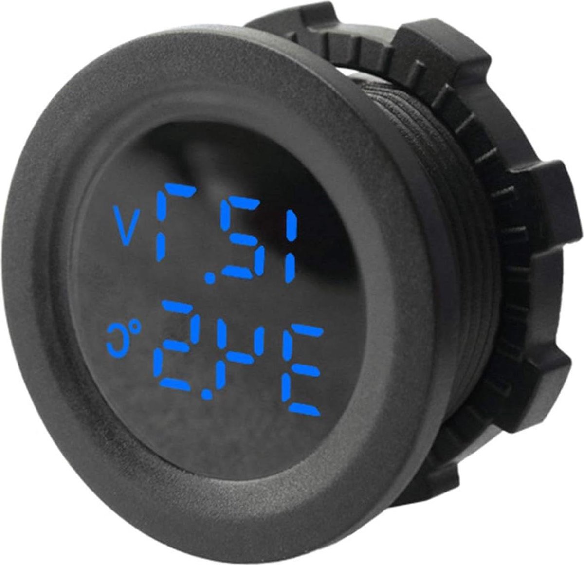 Voltmeter Meter - Digitale Display - 12V - Auto - Temperatuur Monitor - Boot RV Marine Voertuig Motorfiets Truck