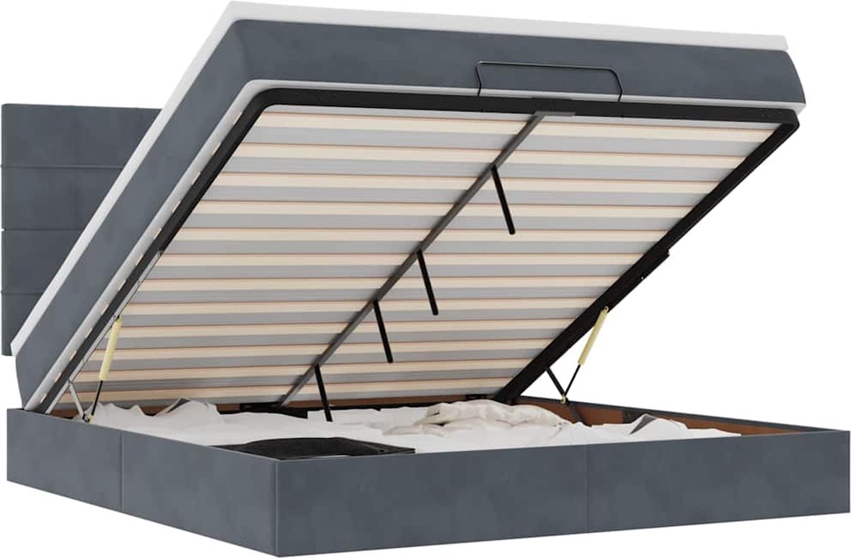 vidaXL - Ottoman - bed - met - matrassen - en - LED's - 180x200cm - fluweel