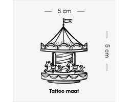 Nostalgie op de draaimolen - Tijdelijke Tattoo volwassenen - Plantaardige inkt - Blijft 2 weken staan - Ink Identity