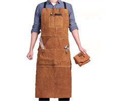 schort - bbq schort - bbq schort leer man - Unisex - Cadeau - Schort voor Dames en Heren - Verstelbare Gesp - leer - 99*61cm - bruin