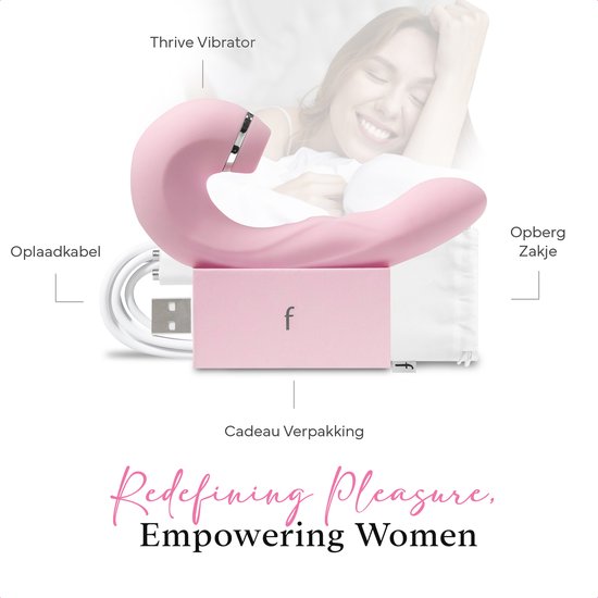 Fae® Vibrator voor Vrouwen - Clitoris & G spot Stimulator - Zuig en druk functie - Penetratie Dildo - Sex Toys voor Vrouwen en koppels - Seksspeeltjes - Thrive Series - Blushing Bride