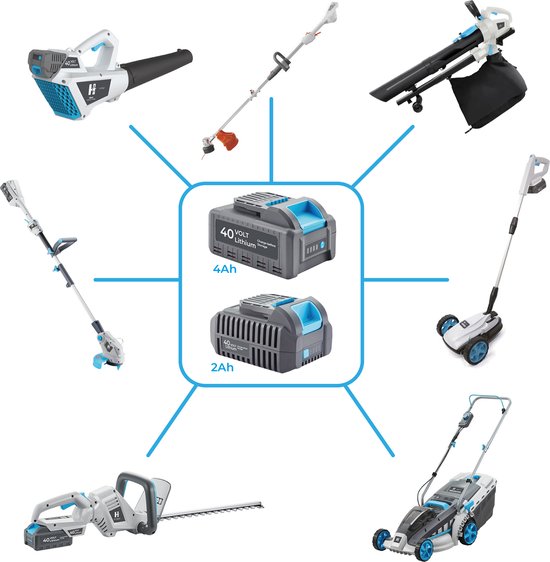 H-Ster accu grasmaaier Ruud 40V - snijbreedte 370mm - snijhoogte 25-75mm - incl. 40V accu en lader — afbeelding 2