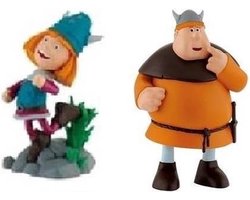 2 wickie de viking Viking figuren speelfiguren - speelset - ca 6 cm