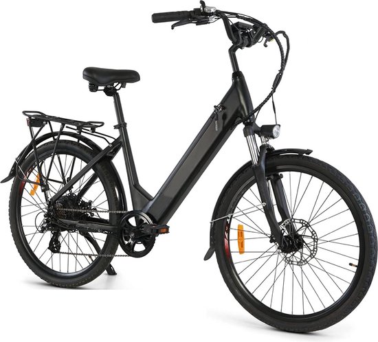 Vitalify® E-Bike 26-inch - elektrische fiets met 250w motor - 36V 12,5Ah accu - Shimano 7 versnellingen - LCD display - Maximale snelheid: 25 km/u