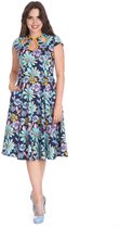 Banned - Robe évasée Summer Bee - L - Blauw