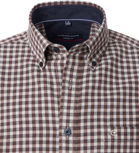 Casa Moda Chemise à Carreaux Marron - Taille 4XL - Homme - Chemises Casual