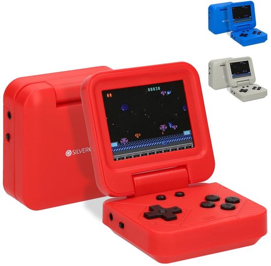Silvergear Retro Game Console Opvouwbaar - Spelcomputer met Spelletjes - 240 Spellen - Rood