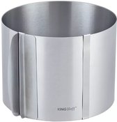 Kinghoff KH1792 - Verstelbare Cake Ring - Rond - Diameter 16 tot 30 cm - Hoogte 12 cm - Hoogwaardig RVS - Satijn Afwerking - Cakevorm - Taartvorm - Bakvorm