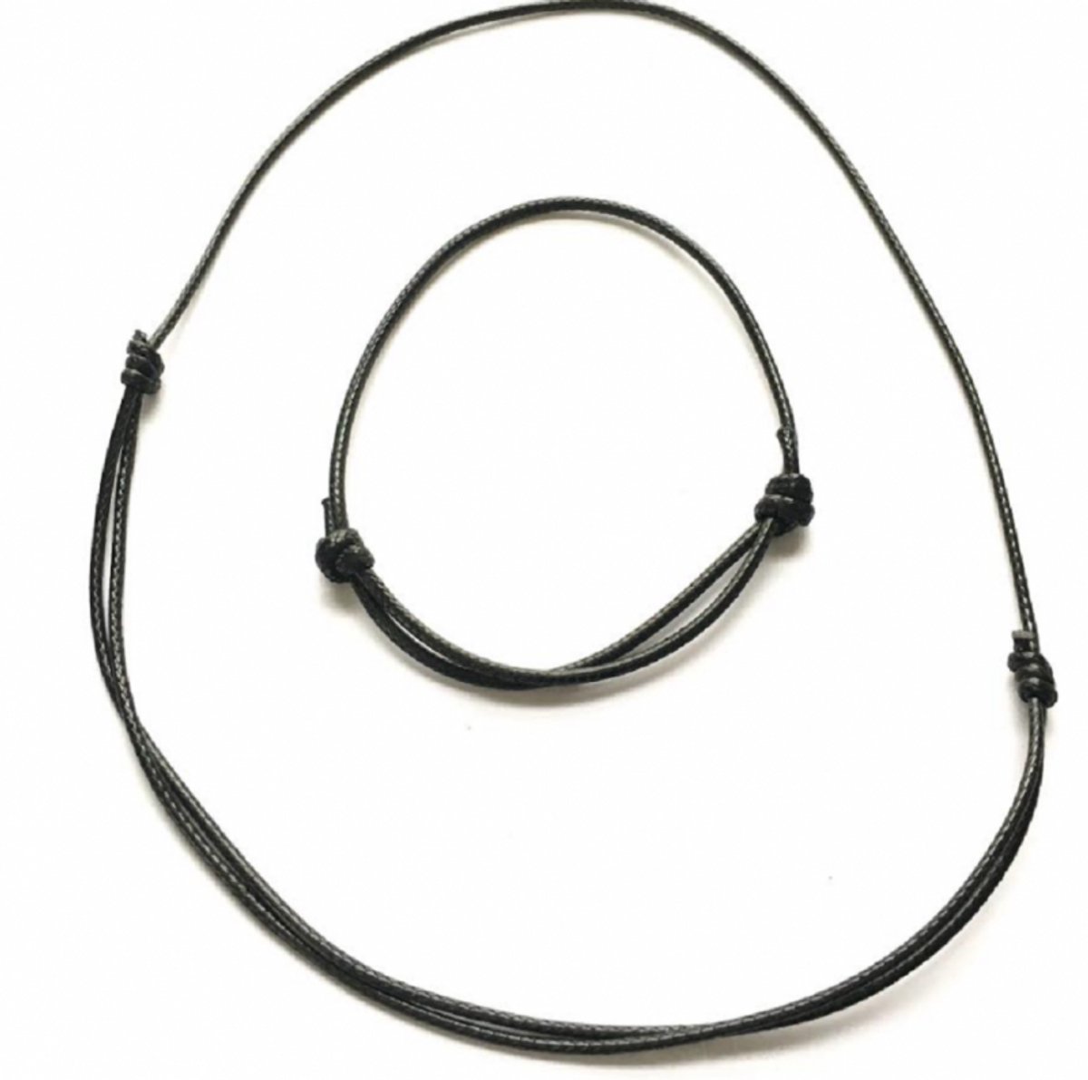 Basis set schuifketting/armband zwart - Charme Bijoux