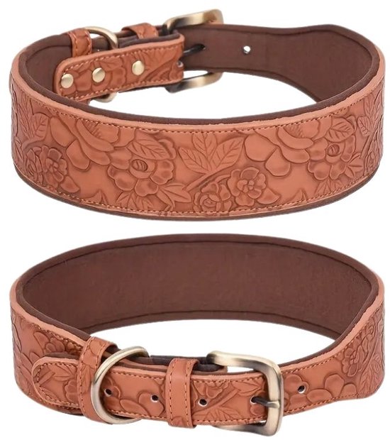 Gusti Hondenhalsband Leer Jacky Lederen Halsband Hond Huisdier Viervoeter Maat L Bruin 2897217883