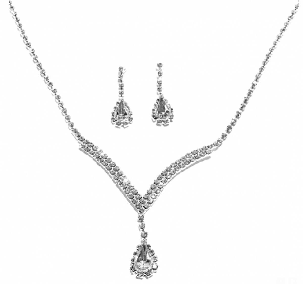 Bruids setje zilverkleur Ariana - Charme Bijoux